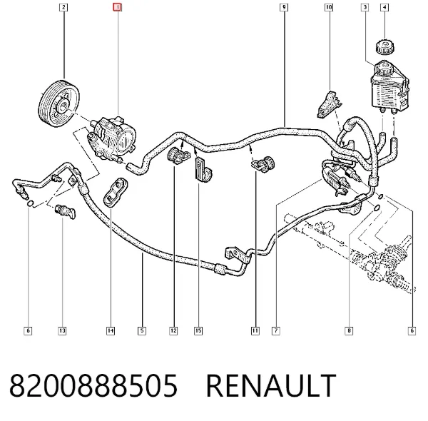 Bomba da Direção hidrâulica assistida 8200888505 Renault (RVI)