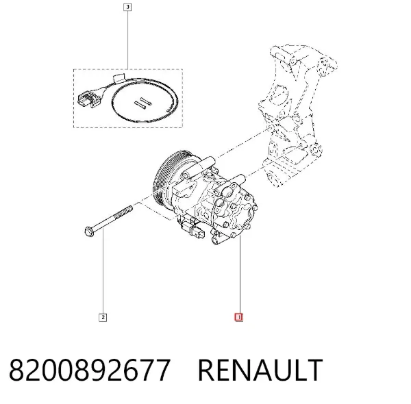Compressor de aparelho de ar condicionado 8200892677 Renault (RVI)