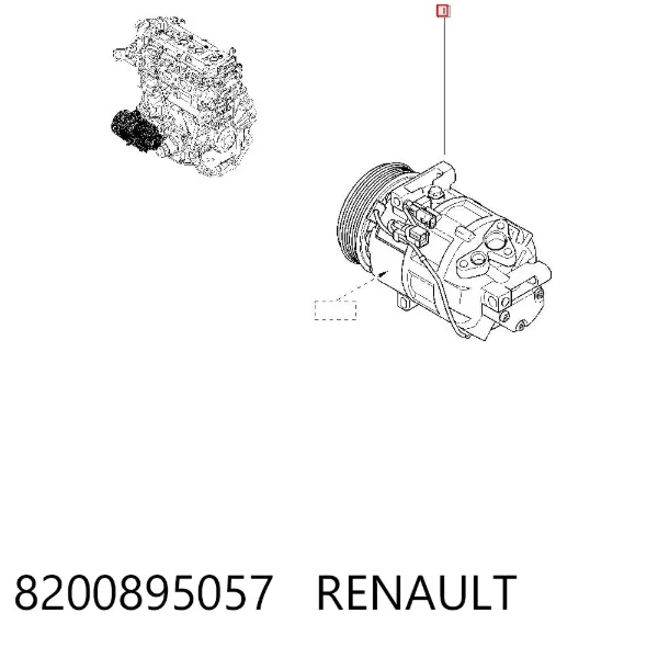 Compressor de aparelho de ar condicionado 8200895057 Renault (RVI)