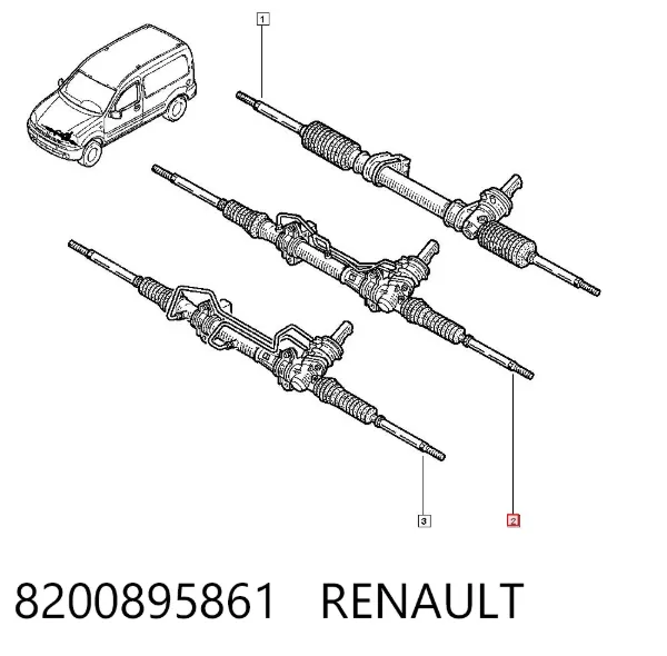 Cremalheira da direção 8200895861 Renault (RVI)