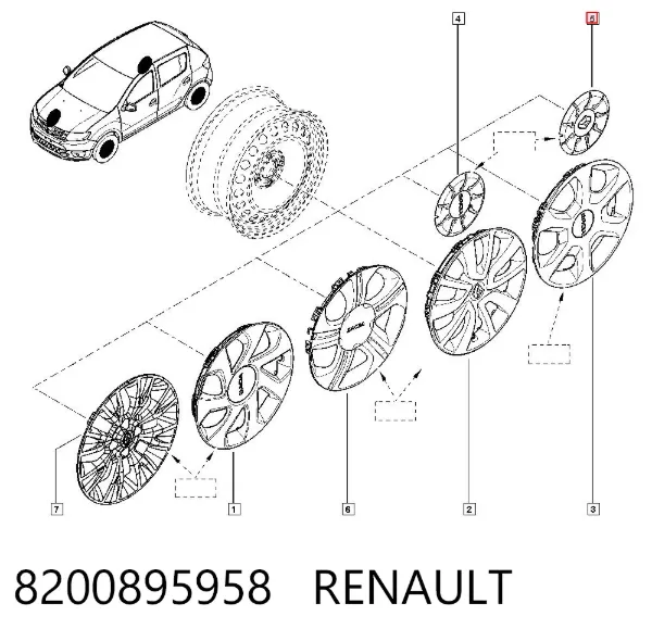 Coberta de disco de roda 8200895958 Renault (RVI)