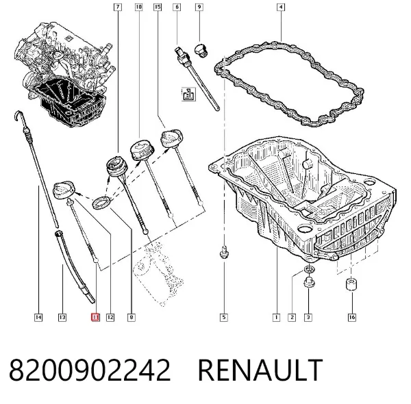 Tampa do gargalho de enchimento de óleo 8200902242 Renault (RVI)