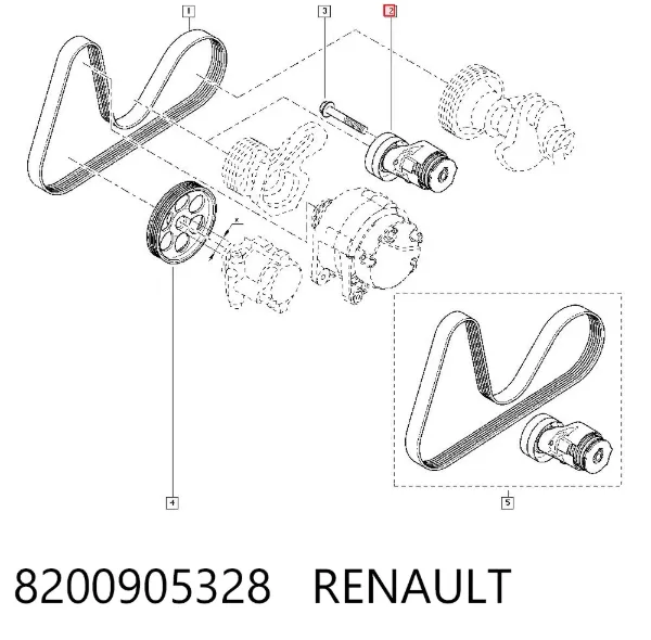 Reguladora de tensão da correia de transmissão 8200905328 Renault (RVI)