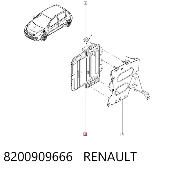 Módulo de direção (Centralina eletrônica) de motor 8200909666 Renault (RVI)