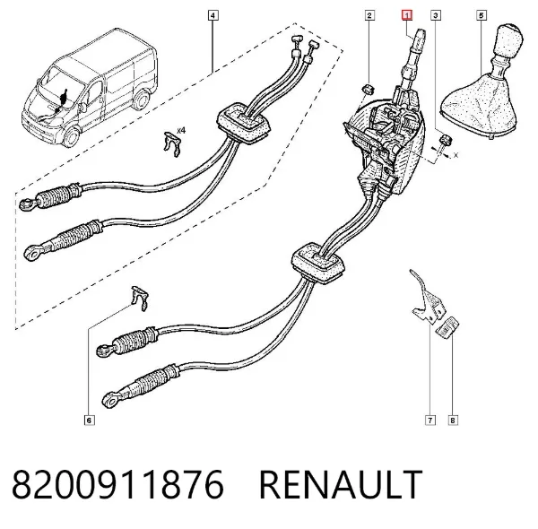 Cabo de mudança duplo 8200911876 Renault (RVI)