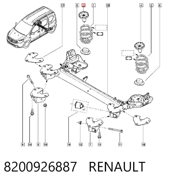 Grade de proteção da mola traseira 8200926887 Renault (RVI)