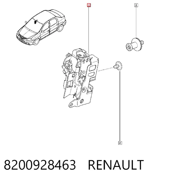 Fecho da porta dianteira direita 8200928463 Renault (RVI)