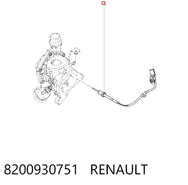 Sensor de temperatura dos gases de escape (GE), antes de turbina 8200930751 Renault (RVI)