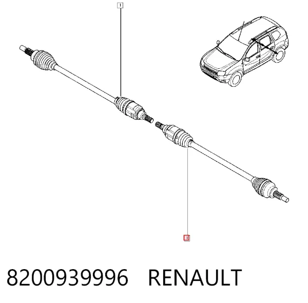 Semieixo traseiro 8200939996 Renault (RVI)
