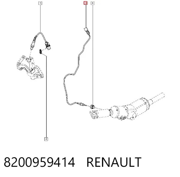 Sensor de temperatura dos gases de escape (GE), de filtro de partículas diesel 8200959414 Renault (RVI)