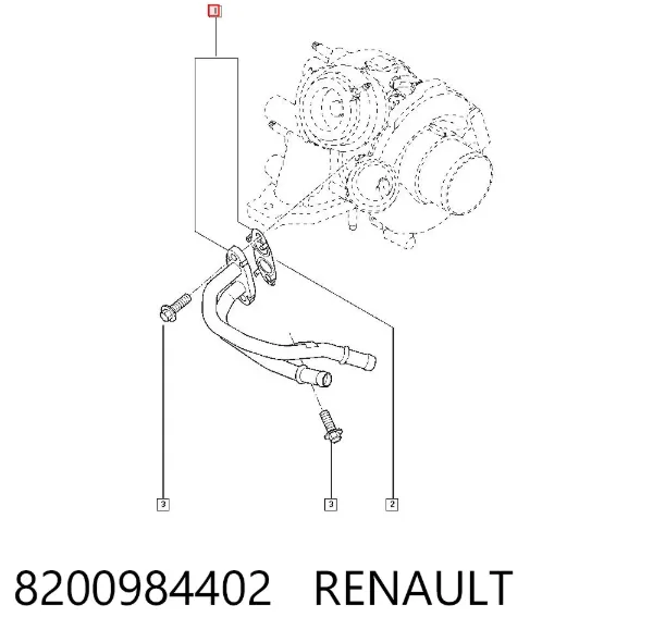 Mangueira (cano derivado) de esfriamento por líquido de turbina, fornecimento 8200984402 Renault (RVI)