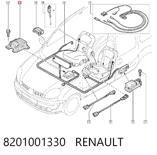 Cinto de segurança (AIRBAG) de passageiro 8201001330 Renault (RVI)