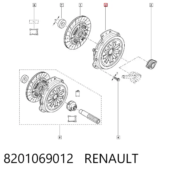 Cesta de embraiagem 8201069012 Renault (RVI)