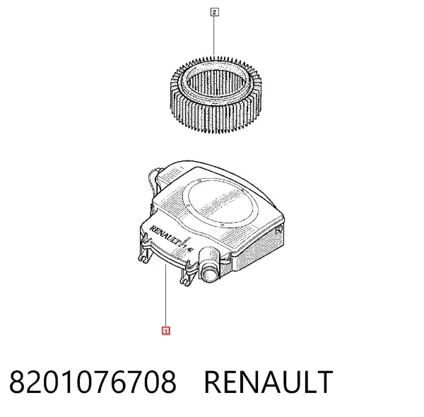 Caixa de filtro de ar 8201076708 Renault (RVI)