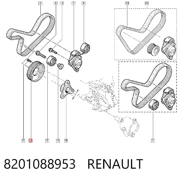 Polia de bomba da Direção hidrâulica assistida 8201088953 Renault (RVI)