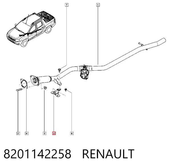 Consola de tubo de admissão do silenciador 8201142258 Renault (RVI)