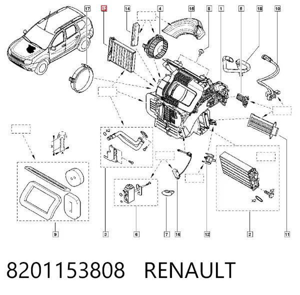 Filtro de salão 8201153808 Renault (RVI)