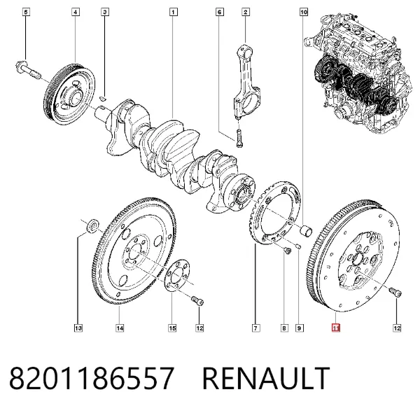 Kit de embraiagem (3 peças) 8201186557 Renault (RVI)