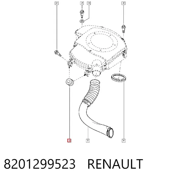 Coxim de caixa de filtro de ar 8201299523 Renault (RVI)