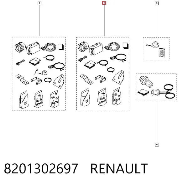 Kit de alarme automotivo efetivo 8201302697 Renault (RVI)