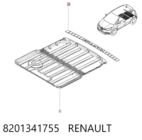 Placa sobreposta do pára-choque traseiro superior de proteção (degrau-grampo dobrável) 8201341755 Renault (RVI)
