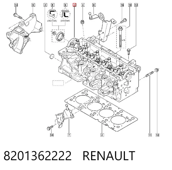 Cabeça de motor (CBC) 8201362222 Renault (RVI)