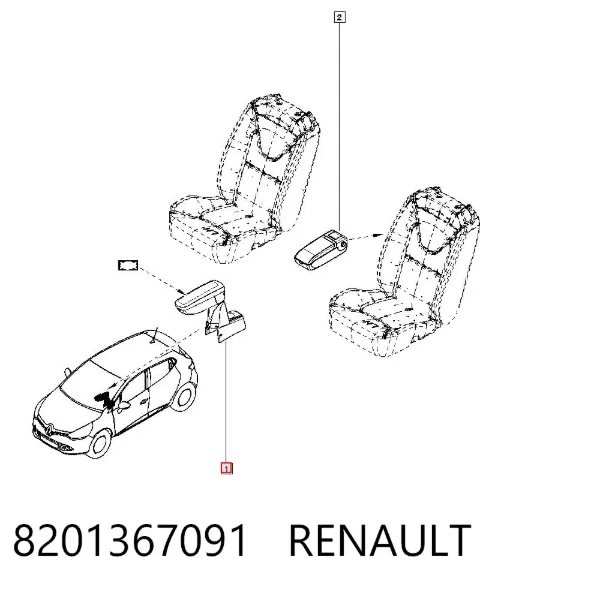 Braço de consola central 8201367091 Renault (RVI)