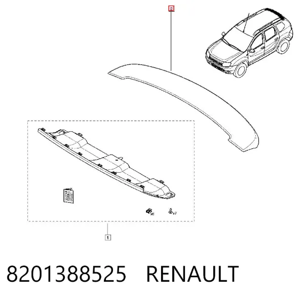 Spoiler de porta-malas (de 3ª/5ª porta traseira) 8201388525 Renault (RVI)
