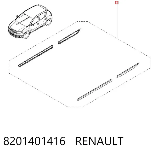 Molduras de portas, kit 8201401416 Renault (RVI)