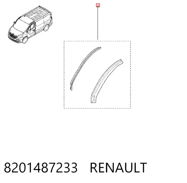 Defletor de janelas para o vidro da porta, kit 2 un. 8201487233 Renault (RVI)