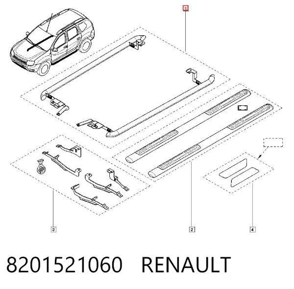 Arcos (limiares) laterais 8201521060 Renault (RVI)