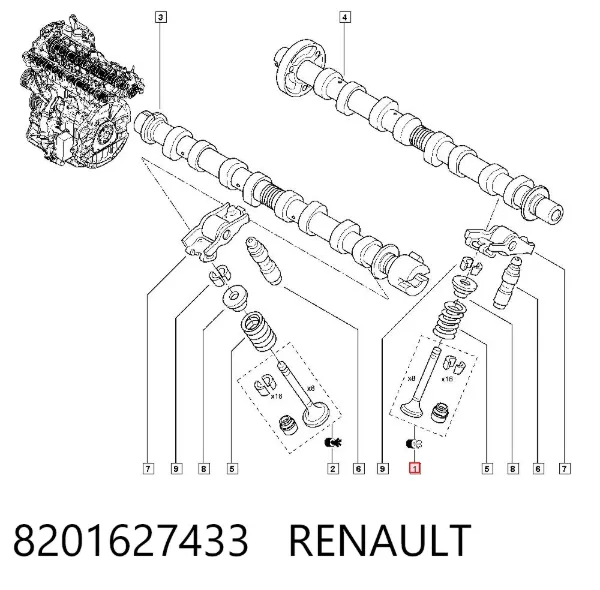 Válvula de escape 8201627433 Renault (RVI)