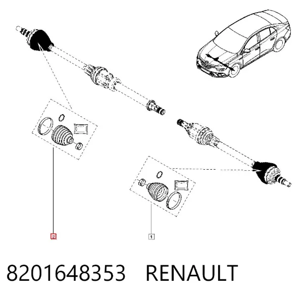 Bota de proteção externa de junta homocinética do semieixo dianteiro 8201648353 Renault (RVI)