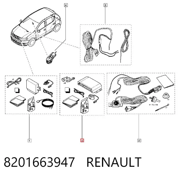Sensor de radar de distância 8201663947 Renault (RVI)