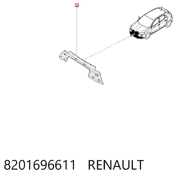 Grelha do pára-choque dianteiro 8201696611 Renault (RVI)