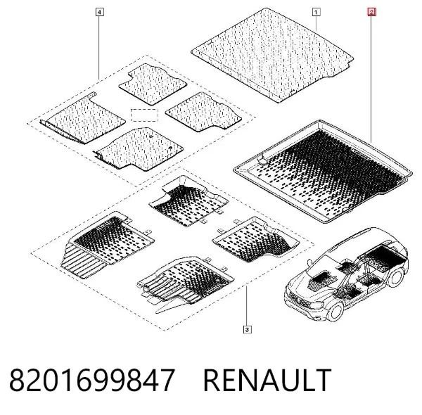 Tapete da seção de bagagem 8201699847 Renault (RVI)