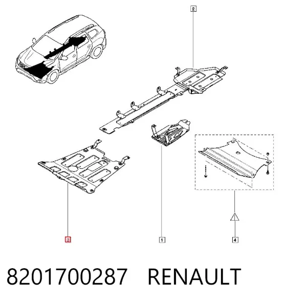 Proteção de motor, de panela (da seção de motor) 8201700287 Renault (RVI)