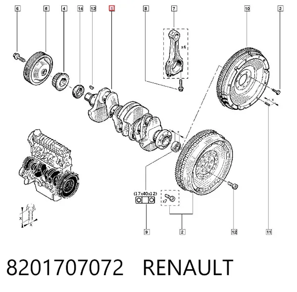 Válvula (comporta) de bomba de vácuo 8201707072 Renault (RVI)