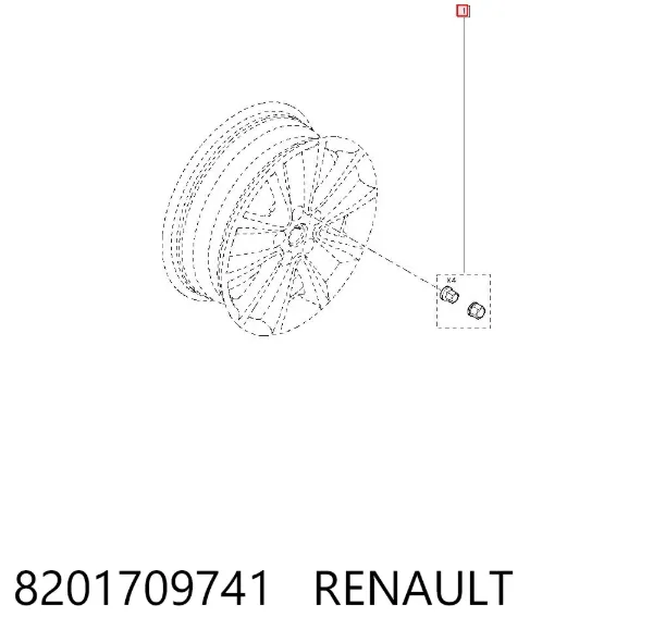 Porca de roda Renault Koleos HY0