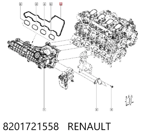 Vedante de tubo coletor de admissão 8201721558 Renault (RVI)