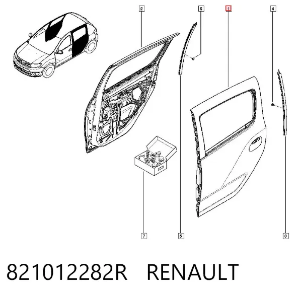 Porta traseira esquerda 821012282R Renault (RVI)