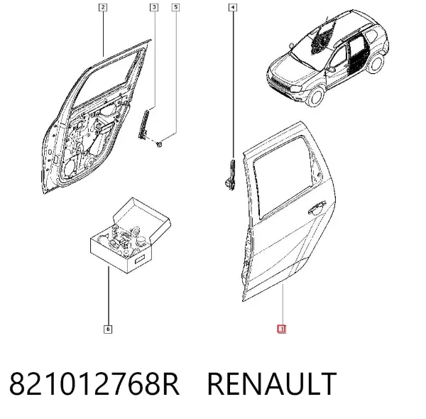Porta traseira esquerda 821012768R Renault (RVI)