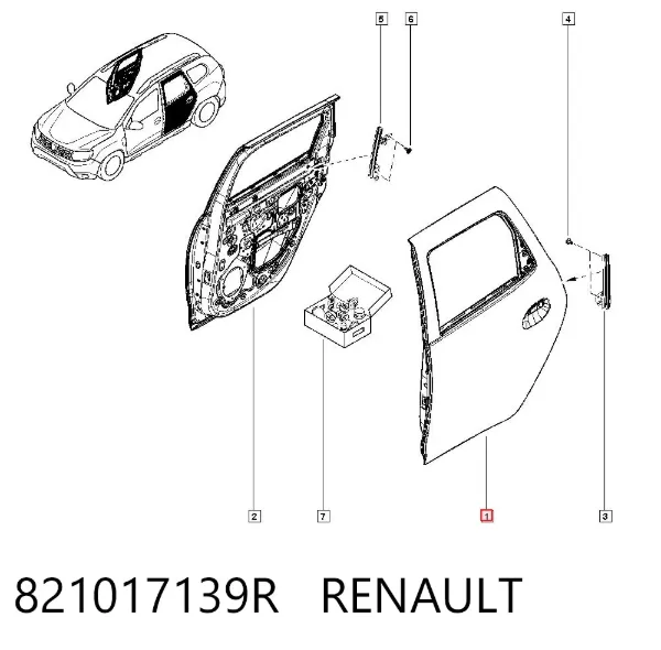 Porta traseira esquerda 821017139R Renault (RVI)