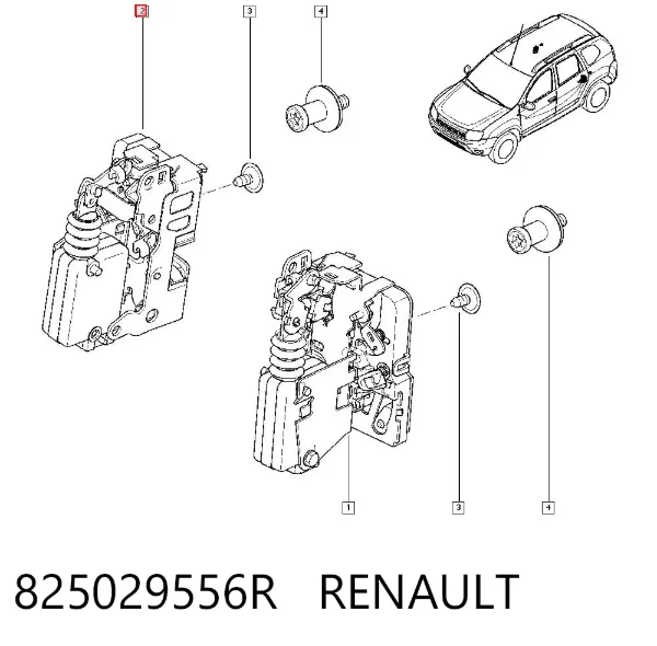 Fecho da porta traseira direita 825029556R Renault (RVI)