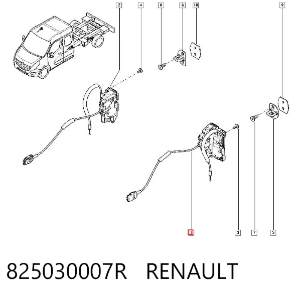 Fecho da porta dianteira esquerda 825030007R Renault (RVI)