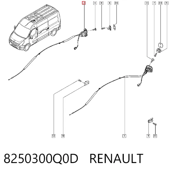 Fecho da porta lateral deslizante direita 8250300Q0D Renault (RVI)