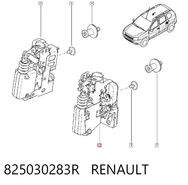 Fecho da porta traseira esquerda 825030283R Renault (RVI)