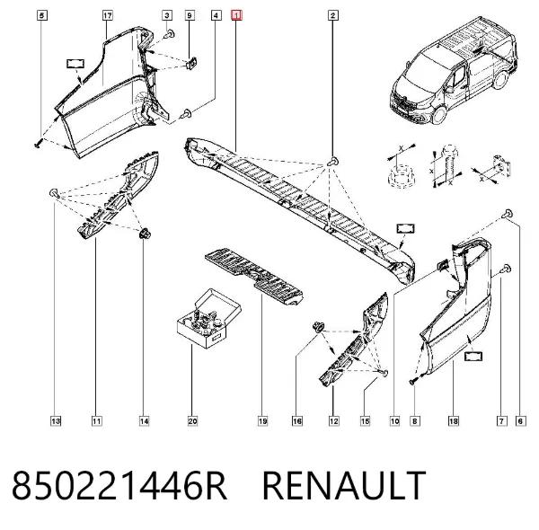 Pára-choque traseiro 850221446R Renault (RVI)