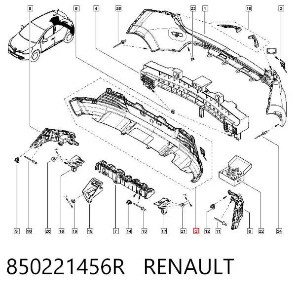 Pára-choque traseiro, parte inferior 850221456R Renault (RVI)
