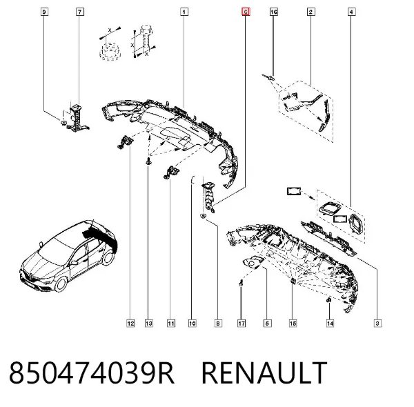 Consola esquerda do pára-choque traseiro 850474039R Renault (RVI)